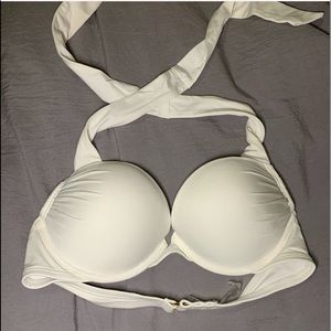 White VS Bombshell Bikini Halter Top EUC 32B